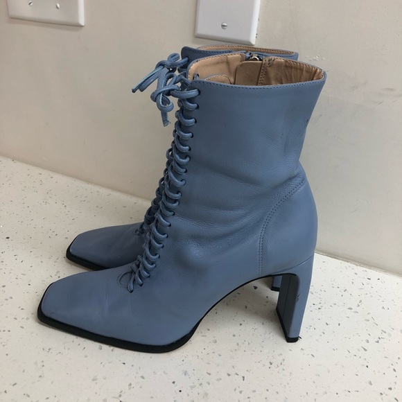 Blue leather boots ladies Clearance